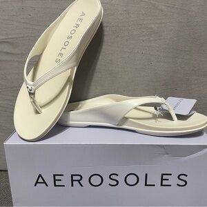 AEROSOLES Women's White Sandals